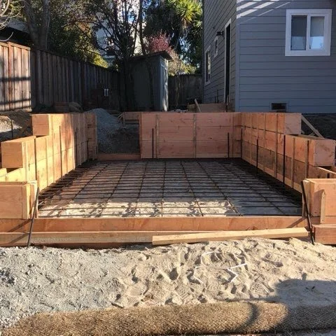 Home addition framing and foundation work in Santa Cruz