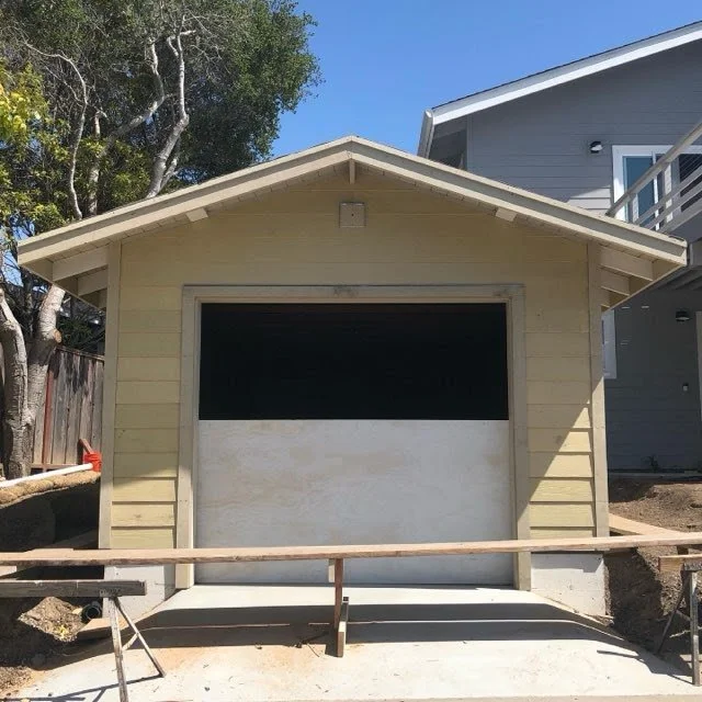 Room addition construction showing structural framing