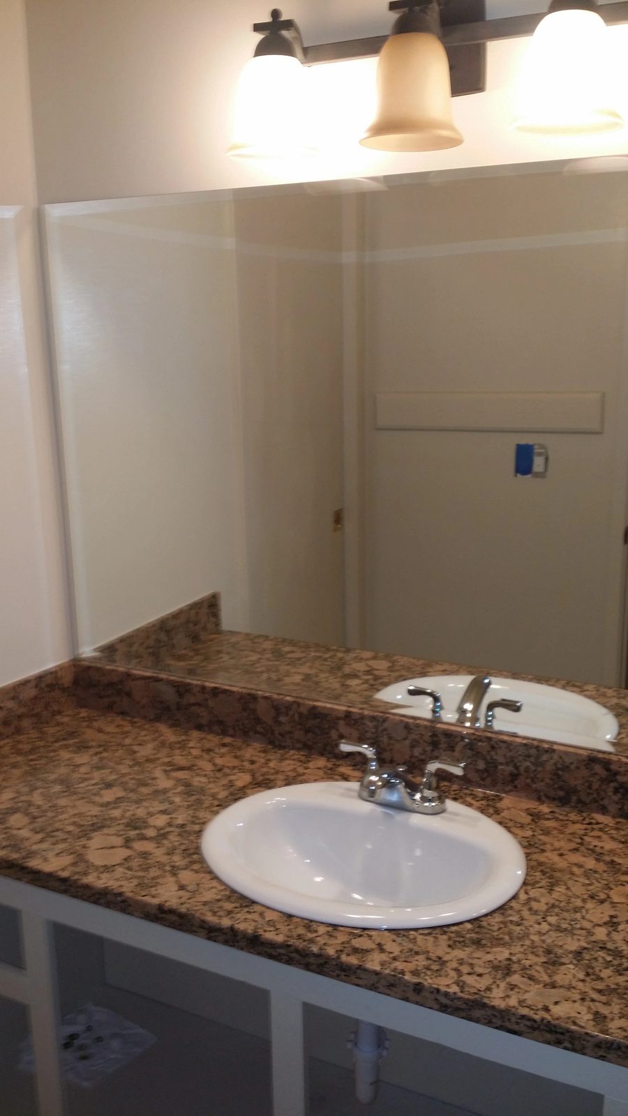 Shower renovation with built-in shelving