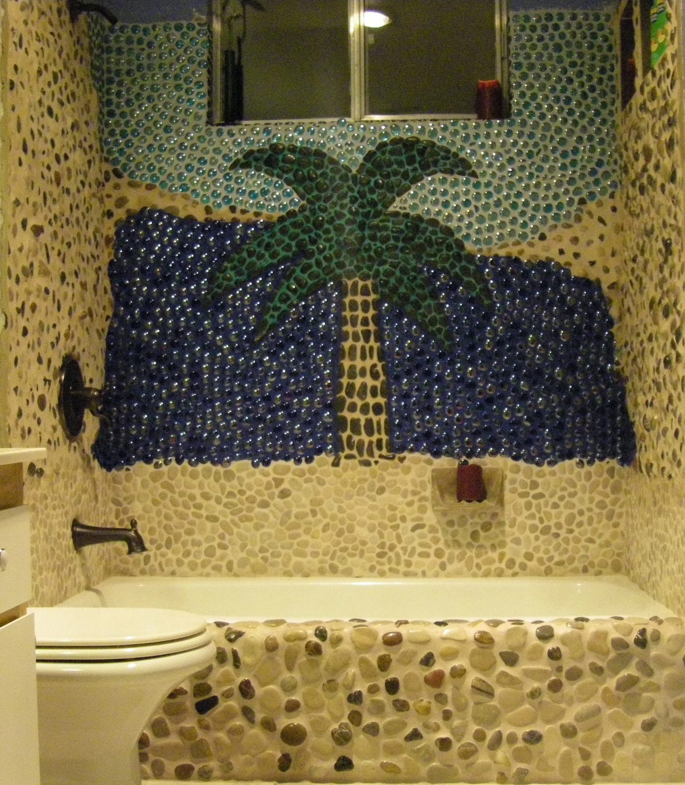 Bathroom renovation with glass shower door