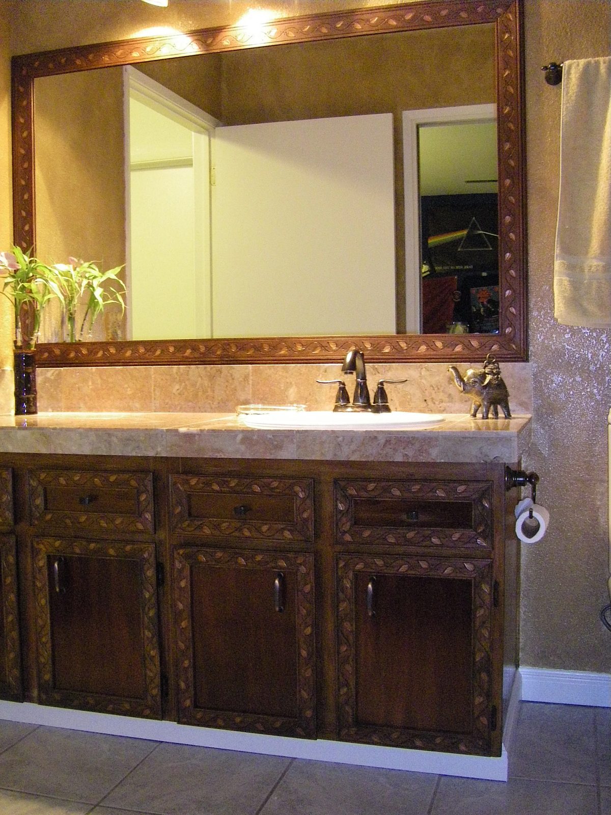 Completed bathroom remodel with professional finish