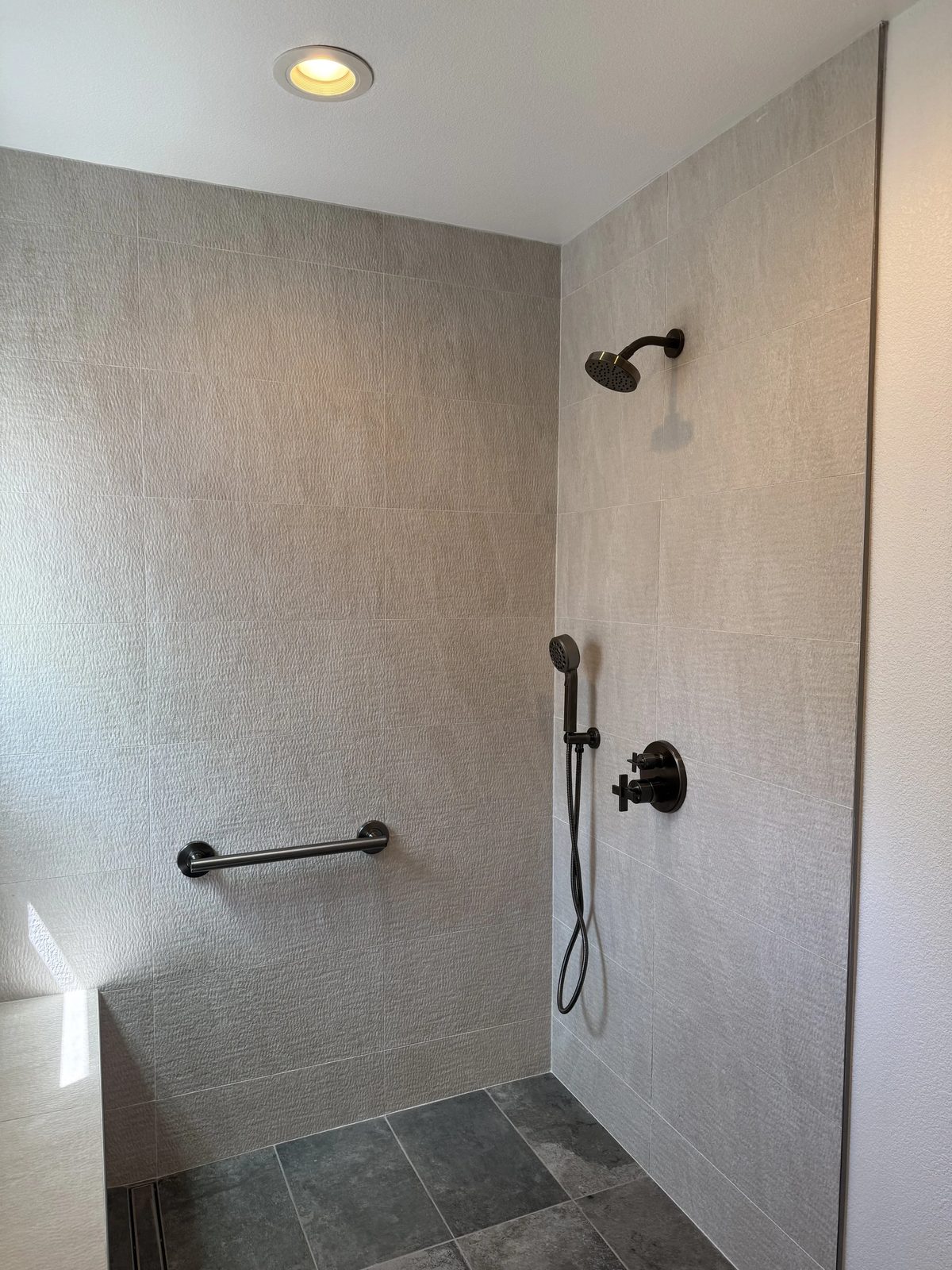 Bathroom remodel featuring new plumbing fixtures