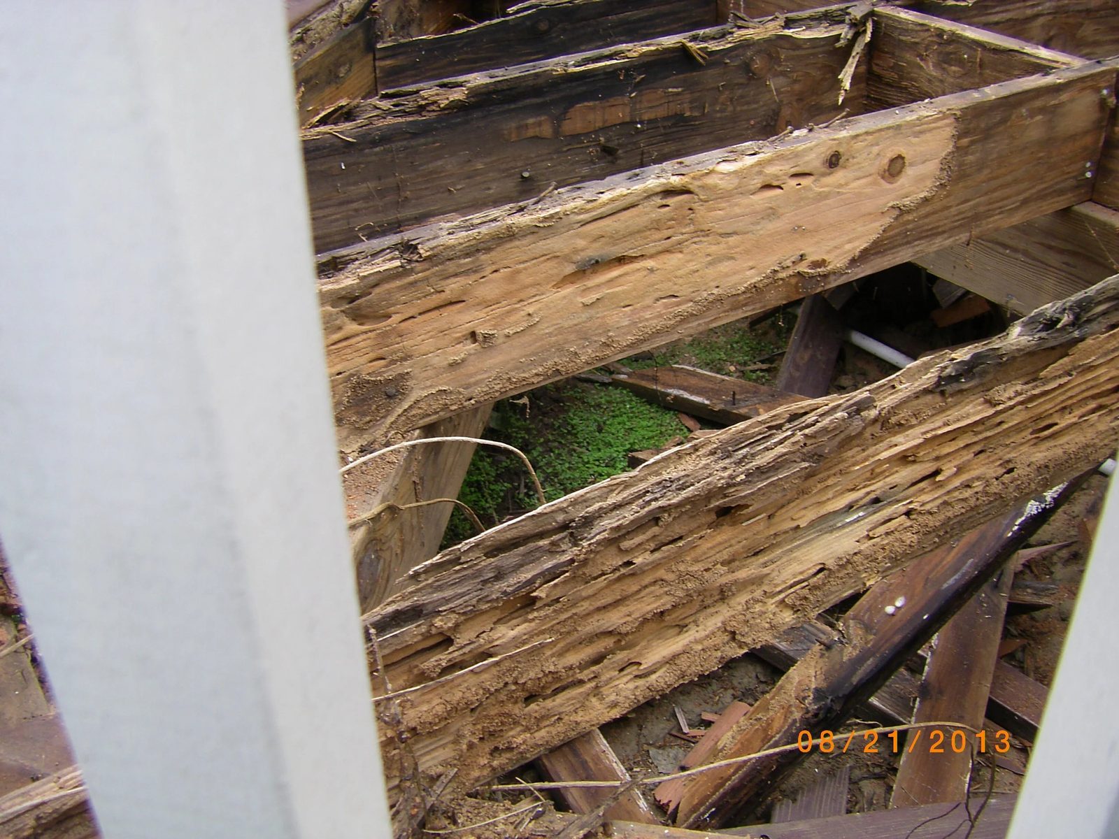 Residential deck project showing structural support