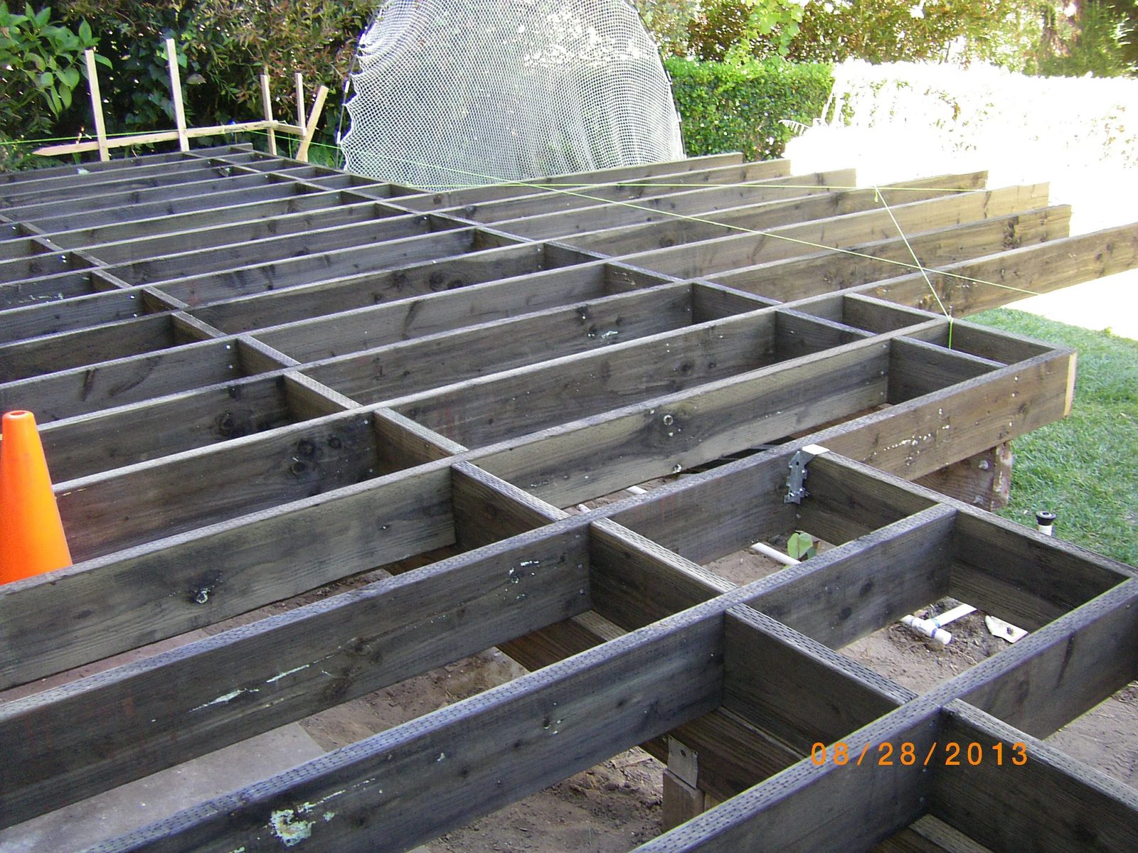 Deck stairway and railing construction detail