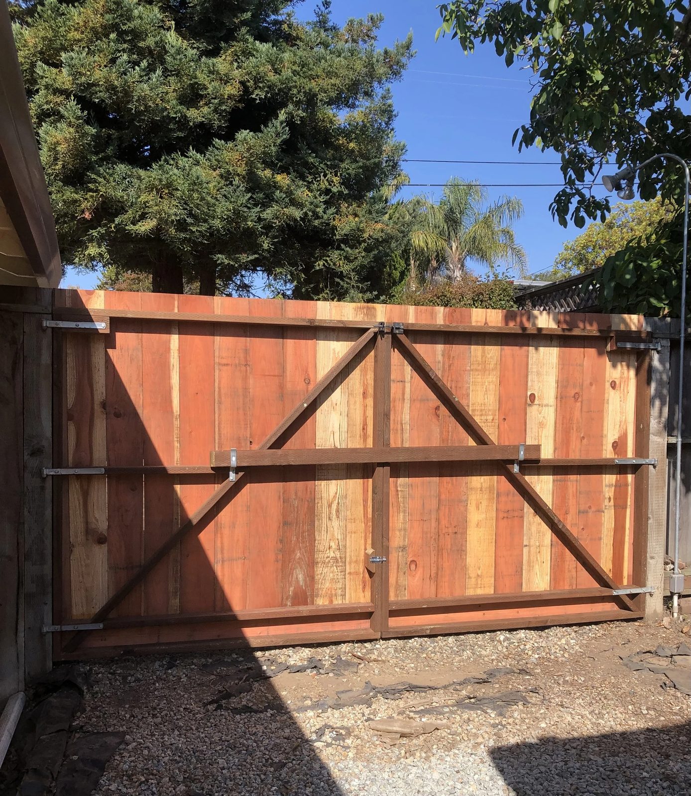 Completed fence project with durable wood construction