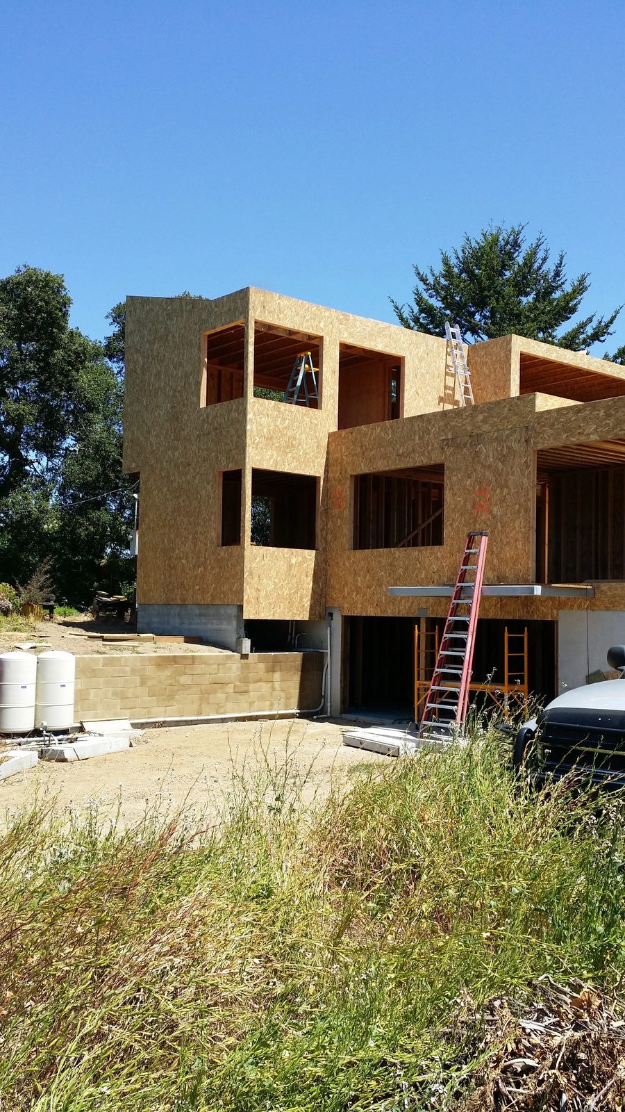 Framing detail with header beam
