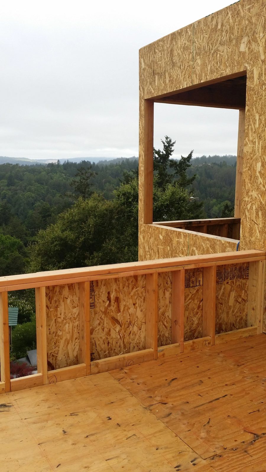 Structural framing with bracing installed