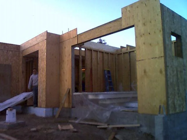 Residential framing showing progress