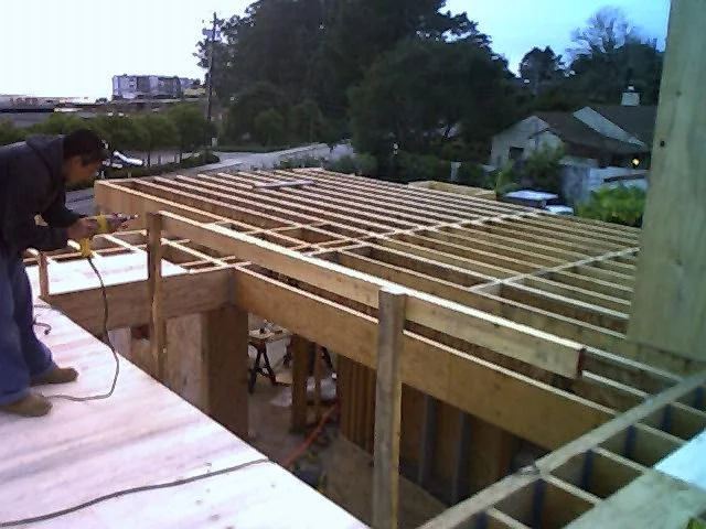 Second story framing with balcony