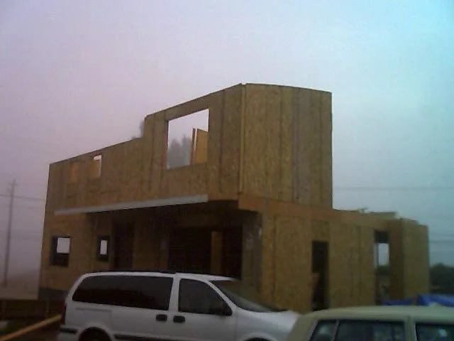 Framing project showing multi-level structure