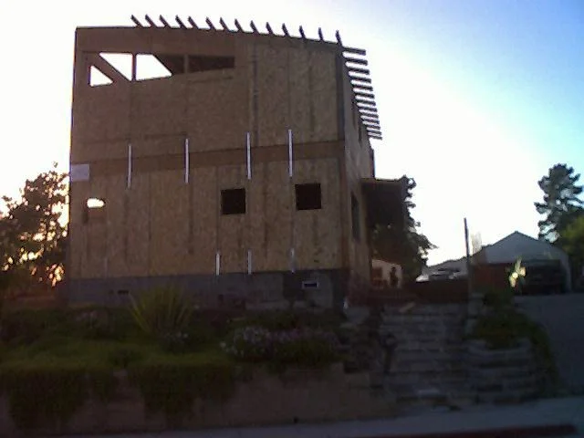 Custom home framing in progress