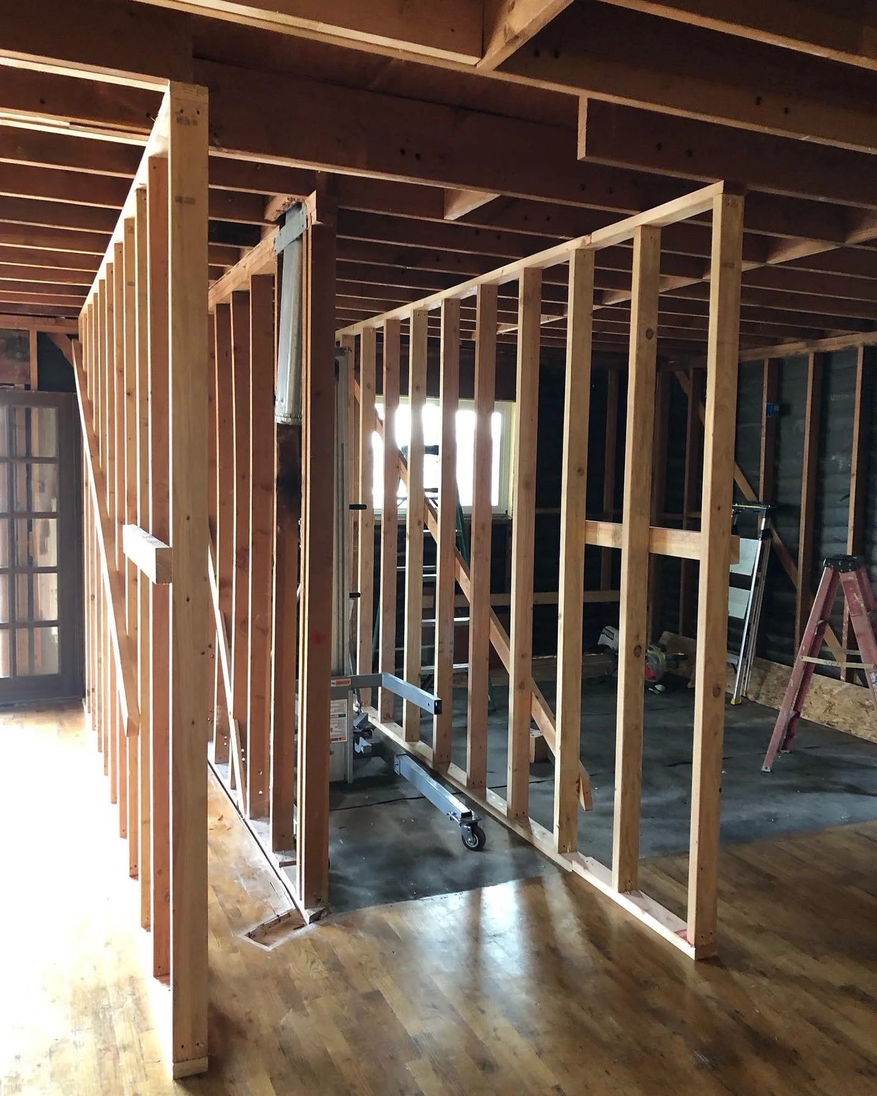 Wall framing detail by Aboveboard Construction