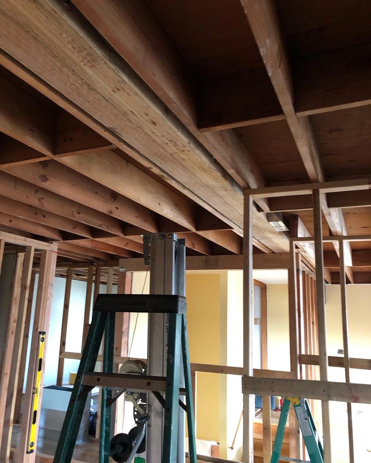 New construction framing in progress