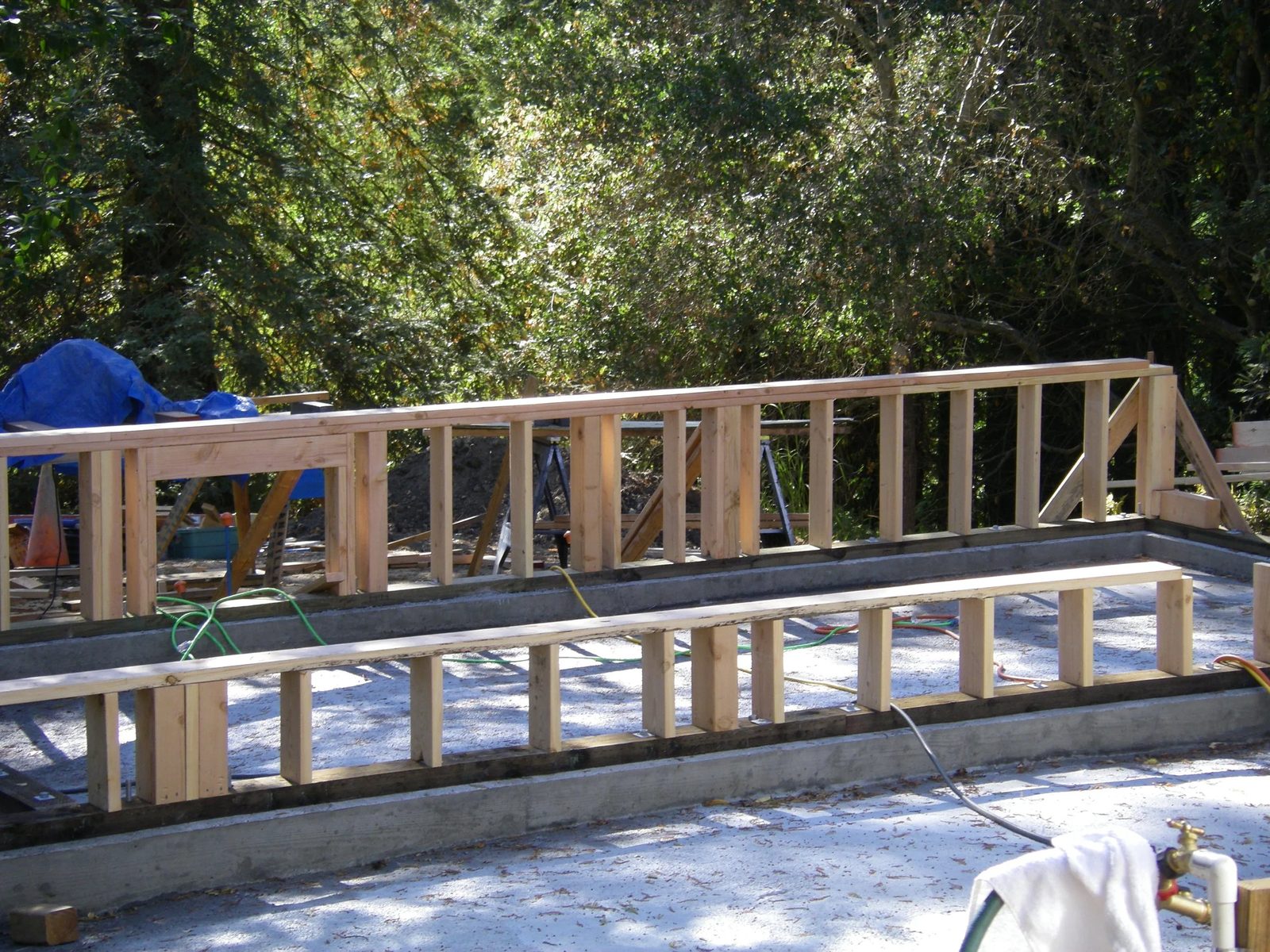 Framing for garage construction project