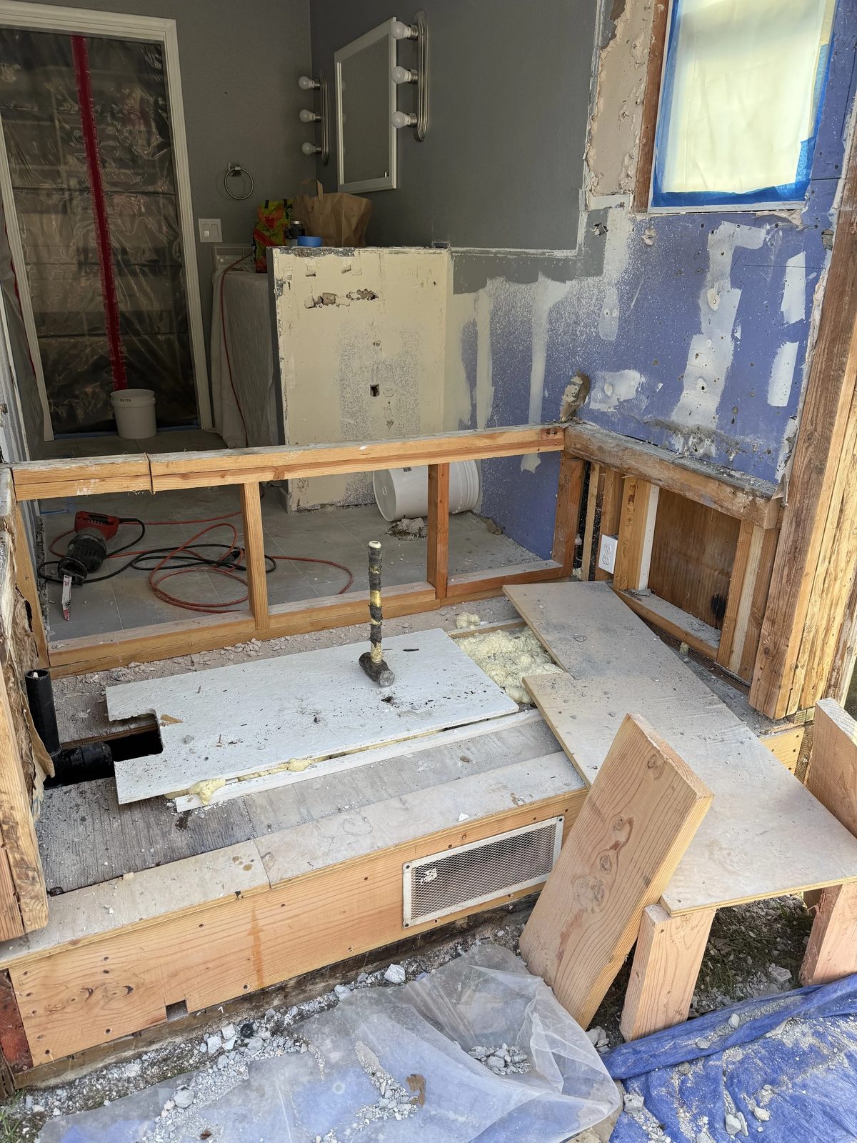 Wall framing for room addition in Aptos