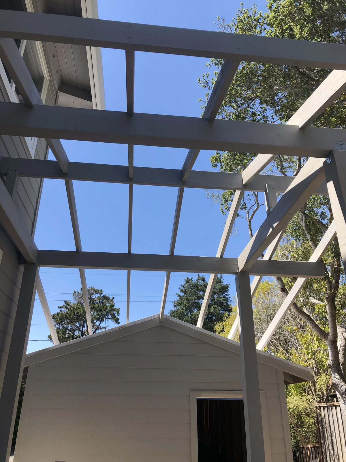 Roof truss installation on new build