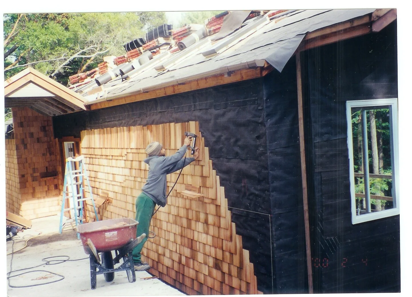 Custom home framing in Zayante