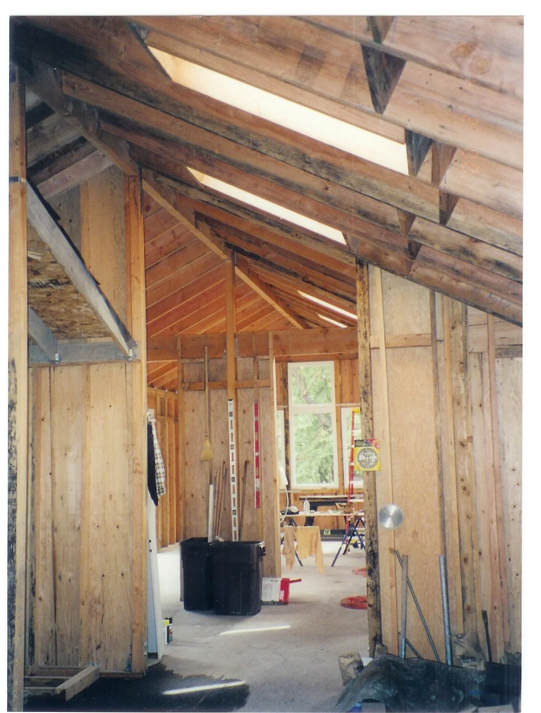 Residential framing showing floor system