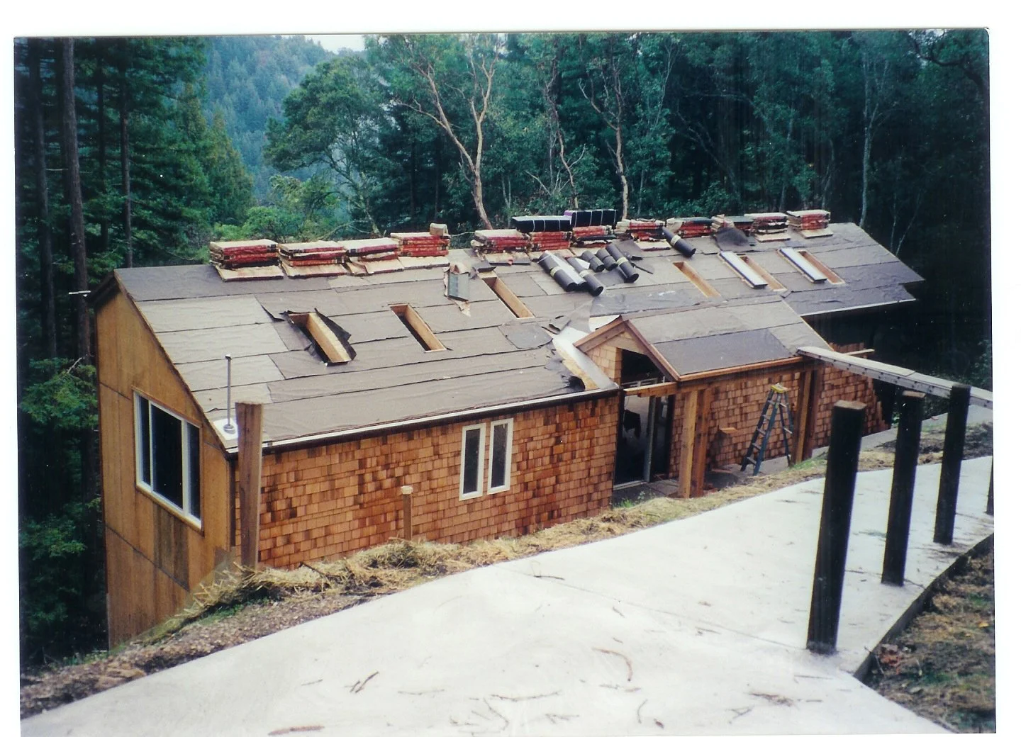 Custom home build with complex framing