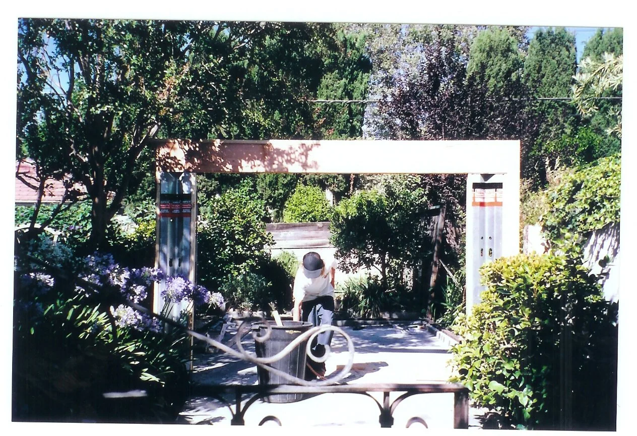 Garage construction framing progress