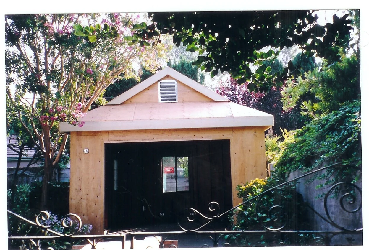 Framing and roofing for new garage