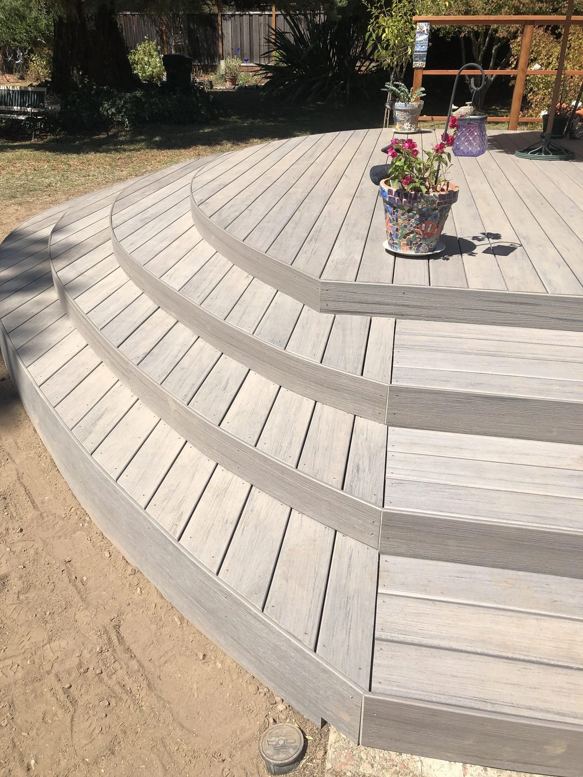 Custom deck built by Aboveboard Construction