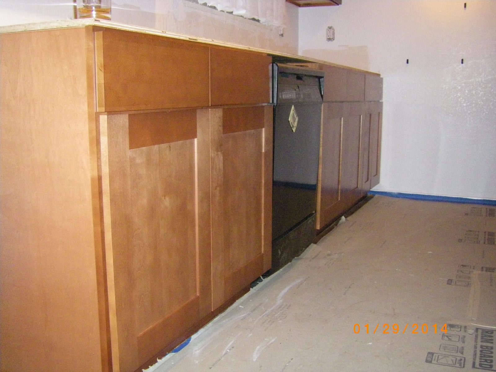 Kitchen island installation during remodel