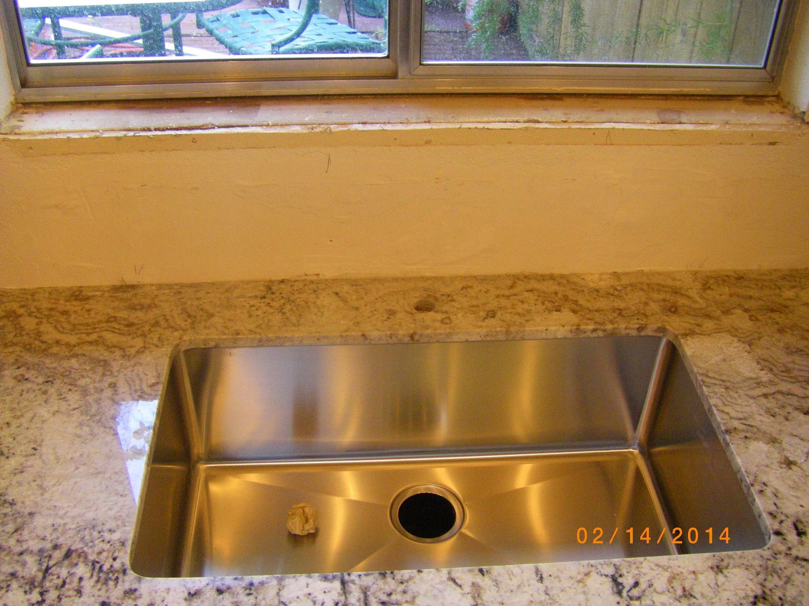 Kitchen renovation detail showing countertop work