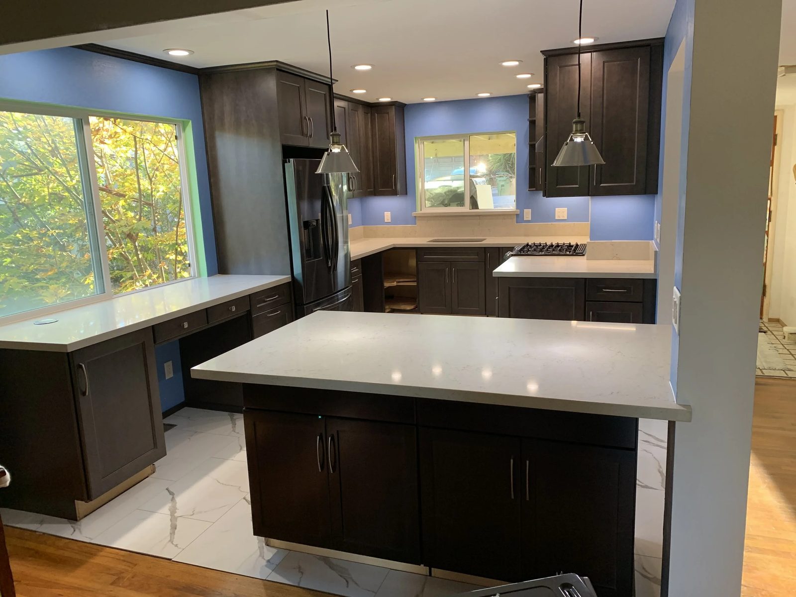 Custom kitchen remodel with modern countertops in Santa Cruz