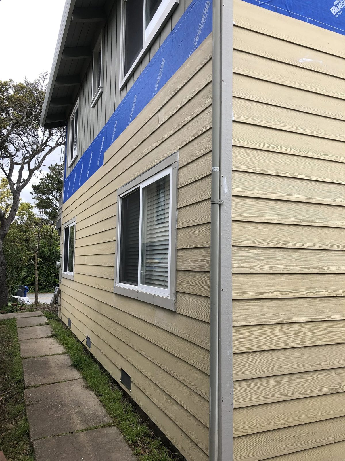New siding installation on Santa Cruz County home