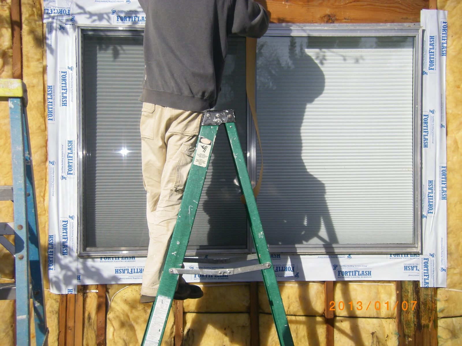 Window framing and trim work detail